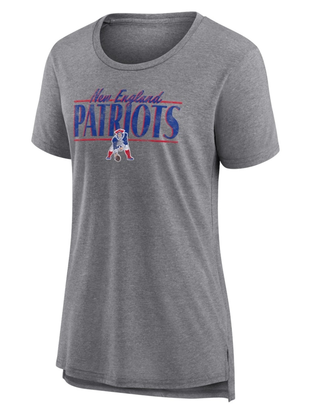 Women's Fanatics Heather Gray New England Patriots Tri-Blend T-Shirt